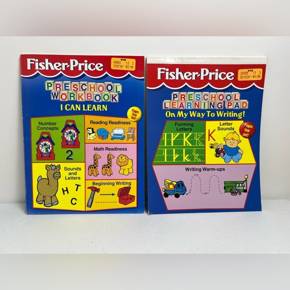 Lot of 2 VTG Fisher-Price Preschool Workbook 1996 & Learning Pad 2000 - Picture 1 of 13